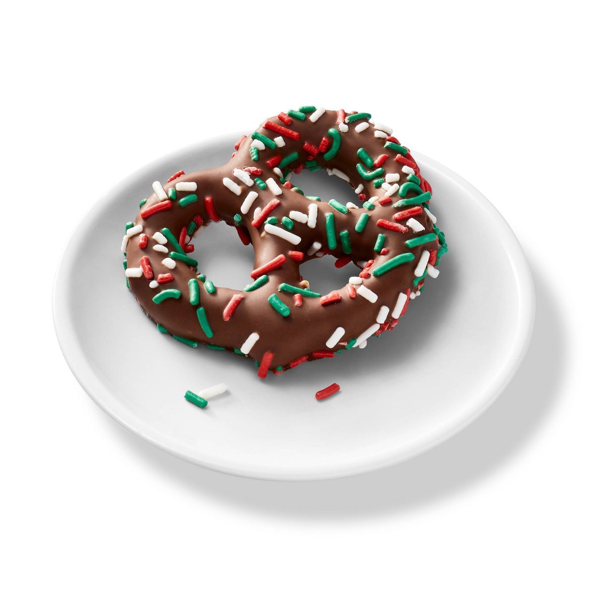 Pretzel de Chocolate con Leche Navideño, con Chispitas Rojas y Verdes - 1 oz - Favorite Day™ - Imagen 4