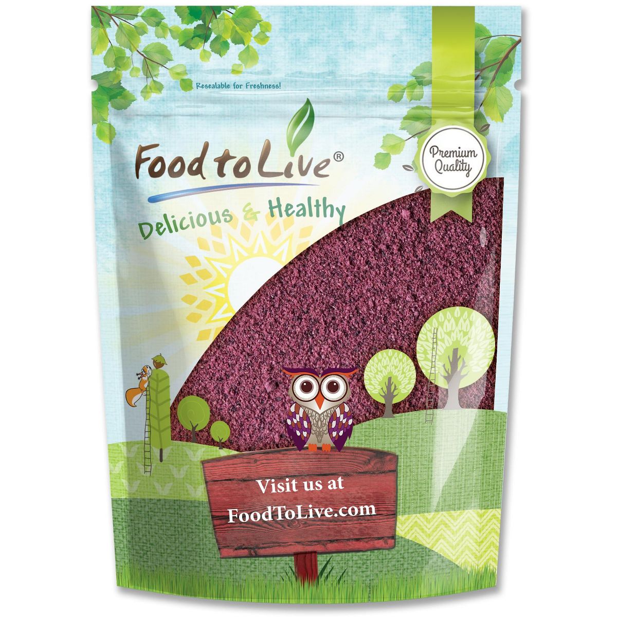 Polvo de Jugo de Saúco Negro - por Food To Live 0.75 lb
