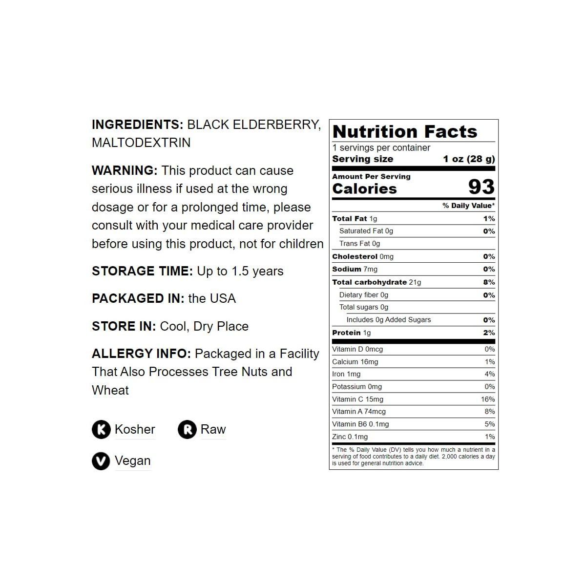 Polvo de Jugo de Saúco Negro - por Food To Live 0.75 lb - Imagen 5