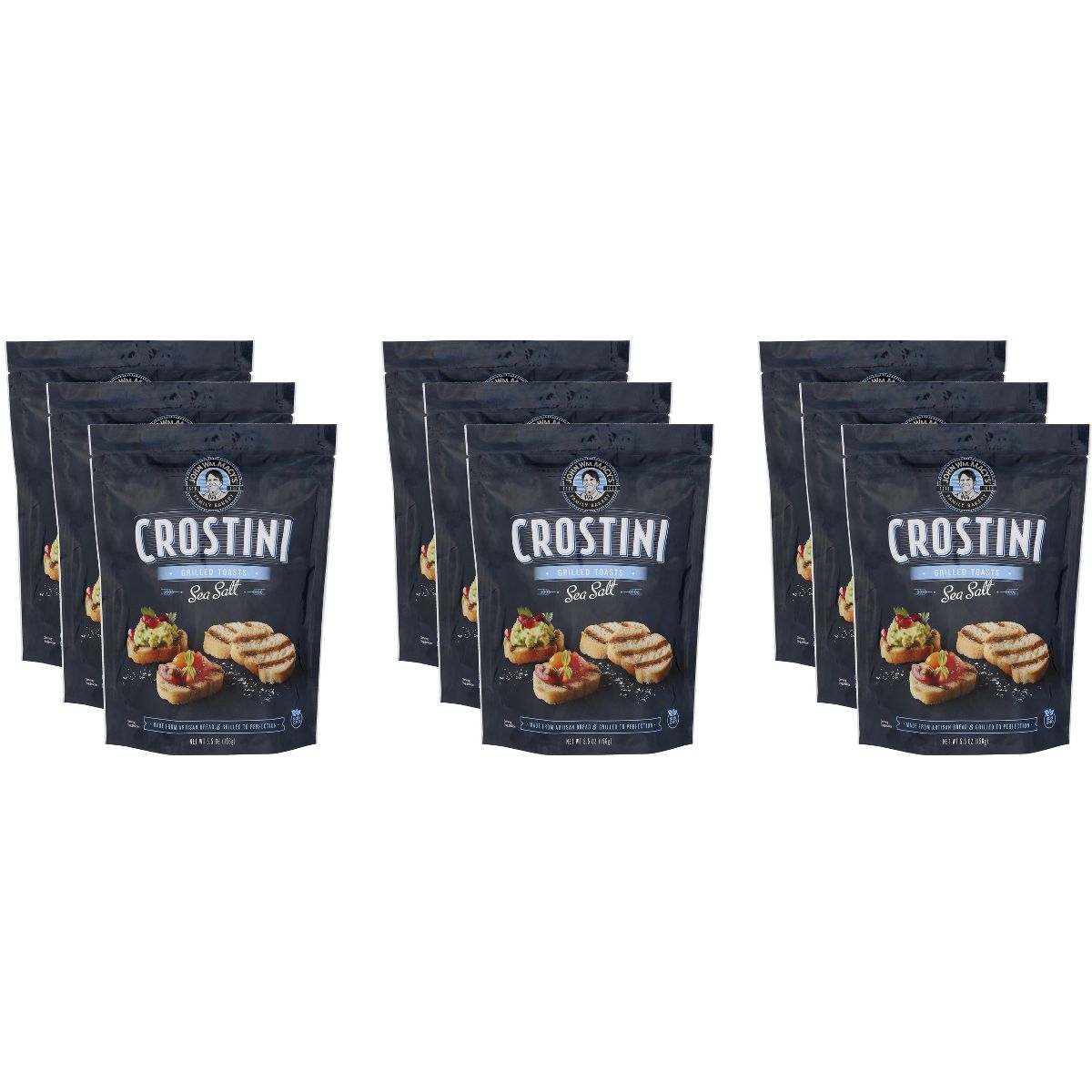 Macy's Crostini Tostadas con Aceite de Oliva Asado y Sal Marina - Caja de 9 - 5.5 oz