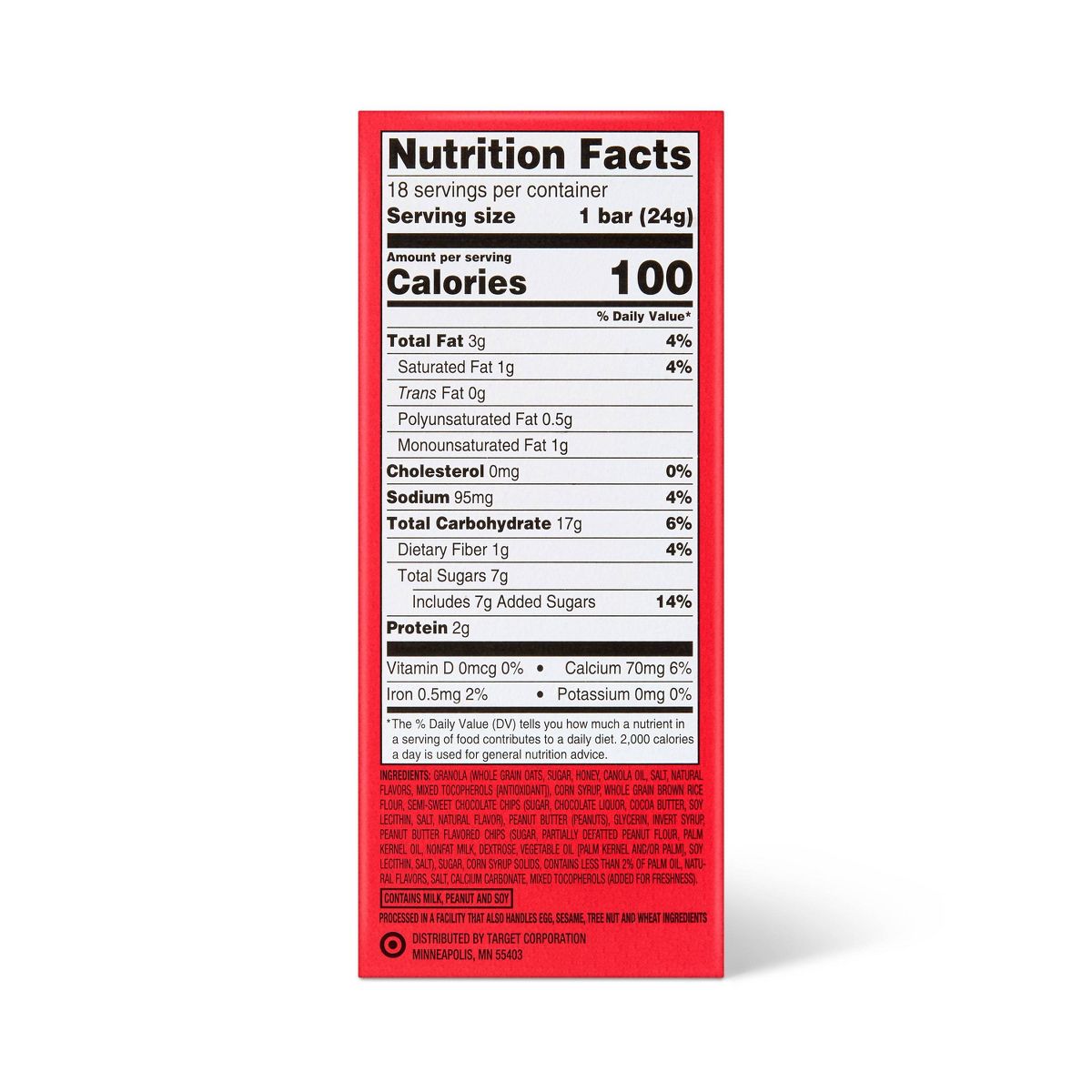 Barritas de Granola Masticables con Sabor Natural a Mantequilla de Cacahuate y Chispas de Chocolate - 15.2 oz - Market Pantry™ - Imagen 3