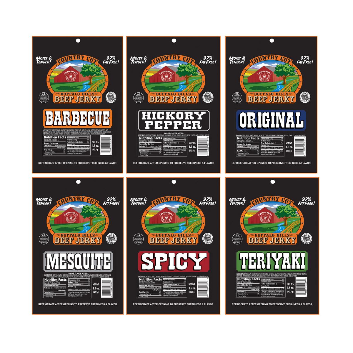 Caja Regalo Muestra de Carne Seca Baja en Carbohidratos Buffalo Bills (10 paquetes de carne seca baja en carbohidratos) - Imagen 3