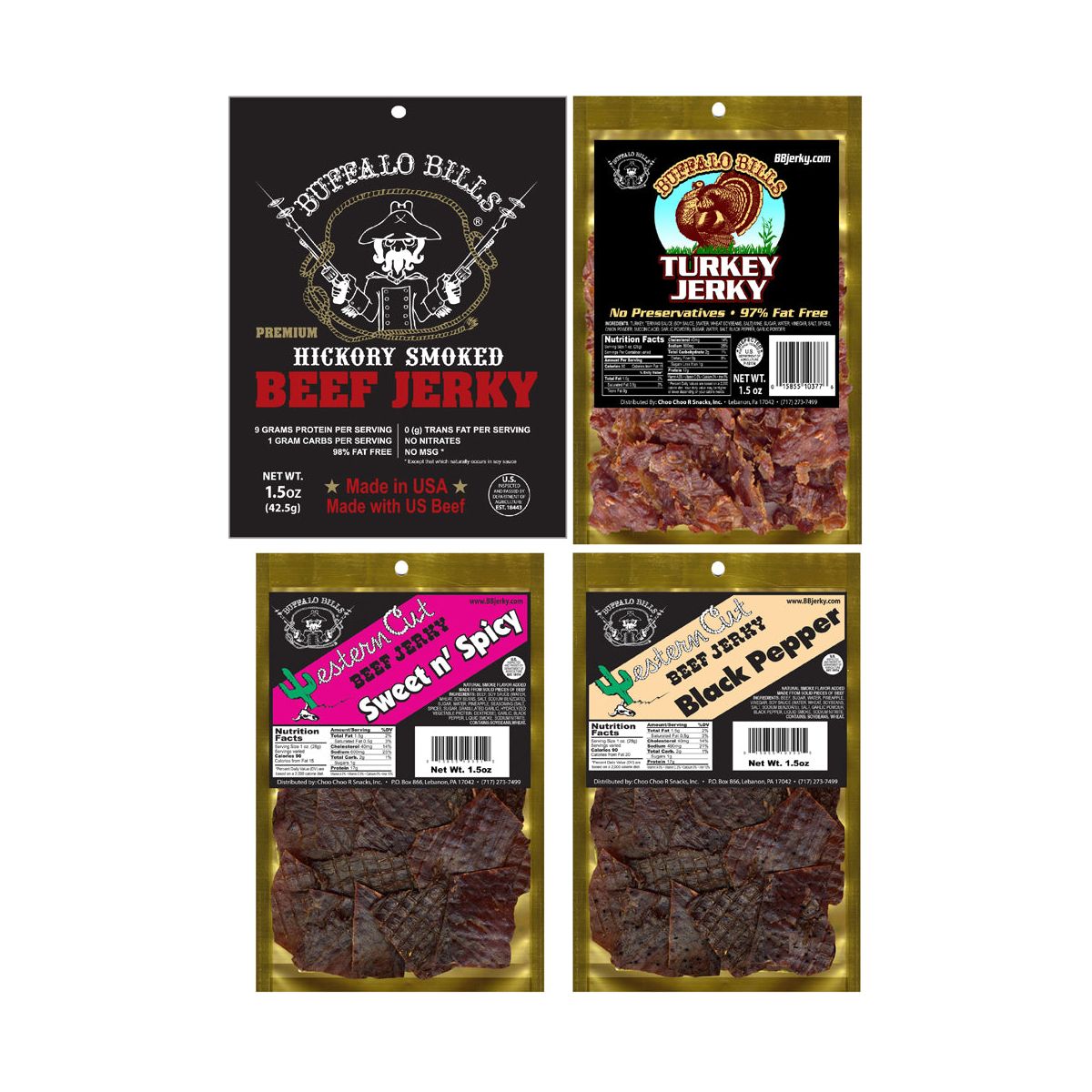 Caja Regalo Muestra de Carne Seca Baja en Carbohidratos Buffalo Bills (10 paquetes de carne seca baja en carbohidratos) - Imagen 4