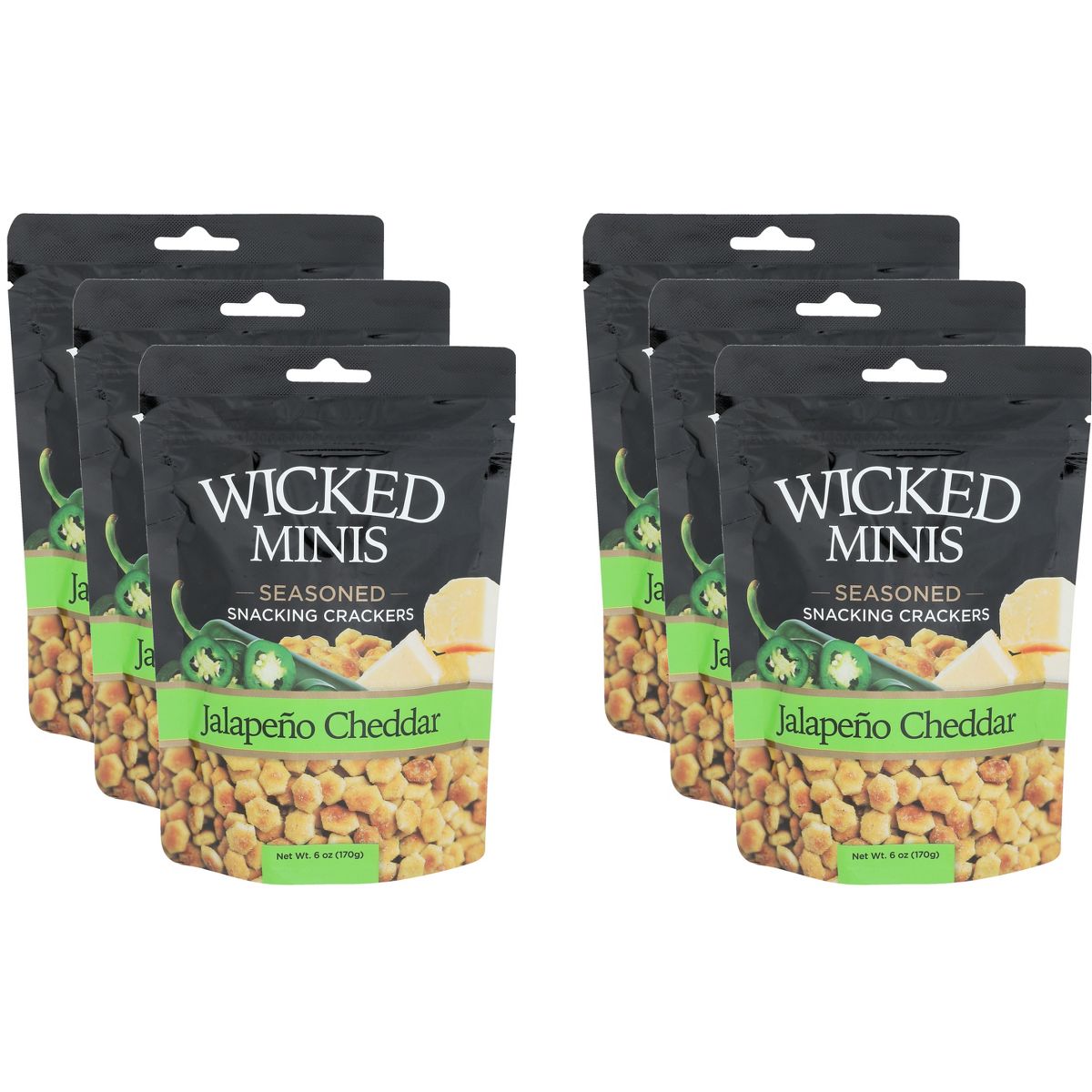 Wicked Mix Galletas Oyster Sabor Jalapeño y Cheddar - Caja con 6 - 6 oz - Imagen 2