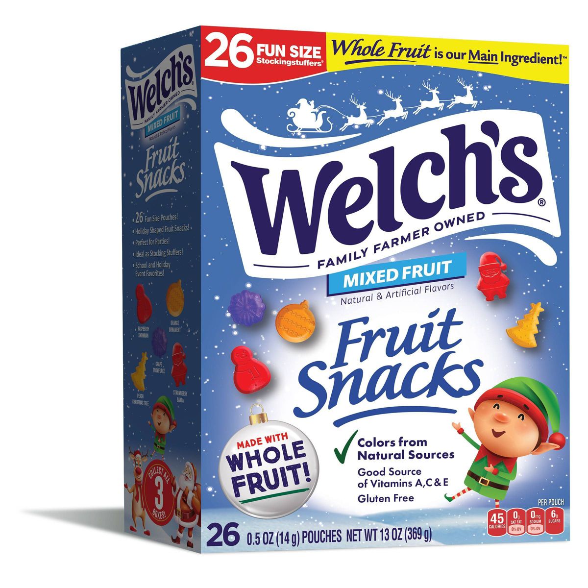 Welch's Snacks de Frutas Mixtas Navideños - 13 oz/26 ct - Imagen 2