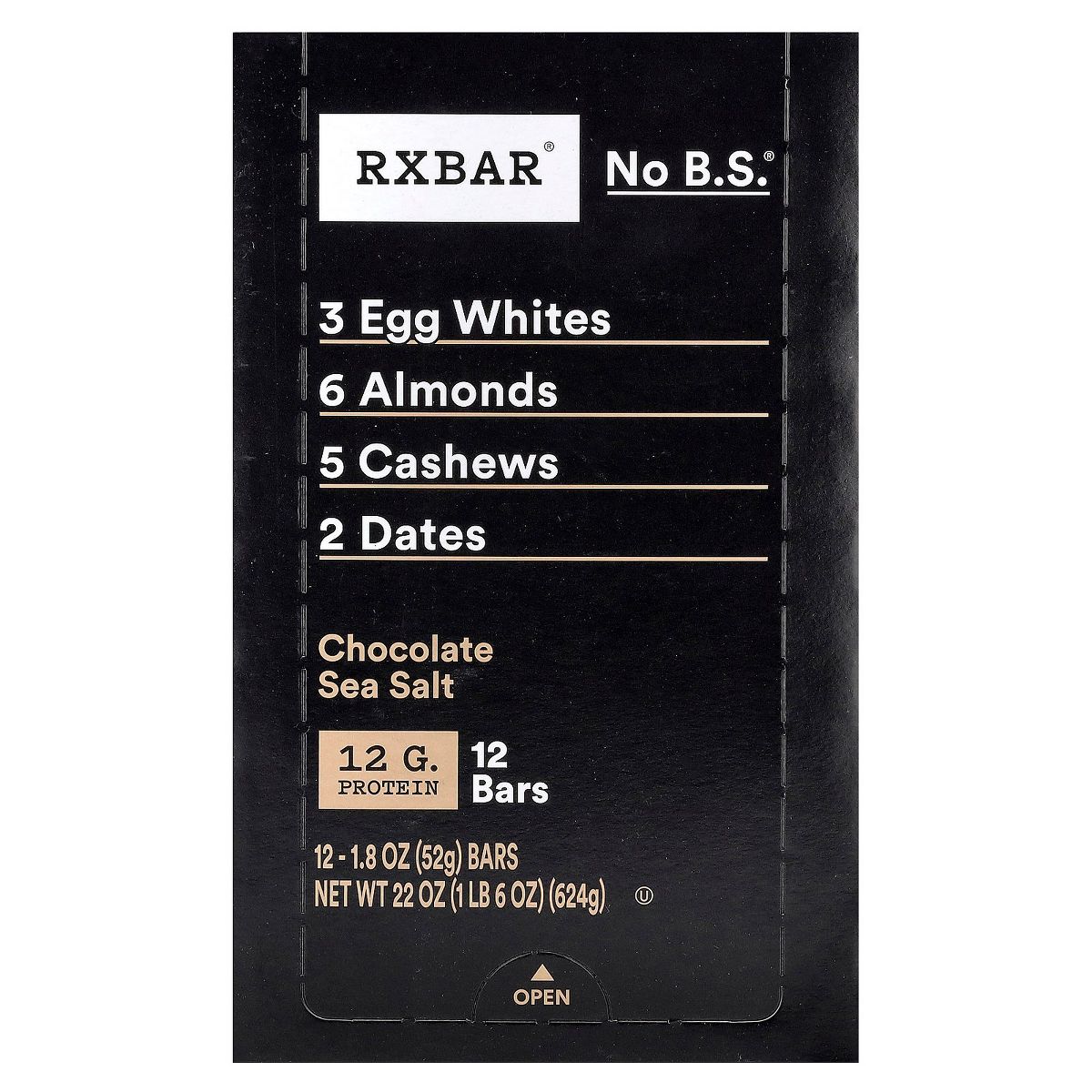 Barra de Proteína RXBAR, Chocolate con Sal de Mar, 12 Barras, 1.8 oz (52 g) Cada Una - Imagen 2