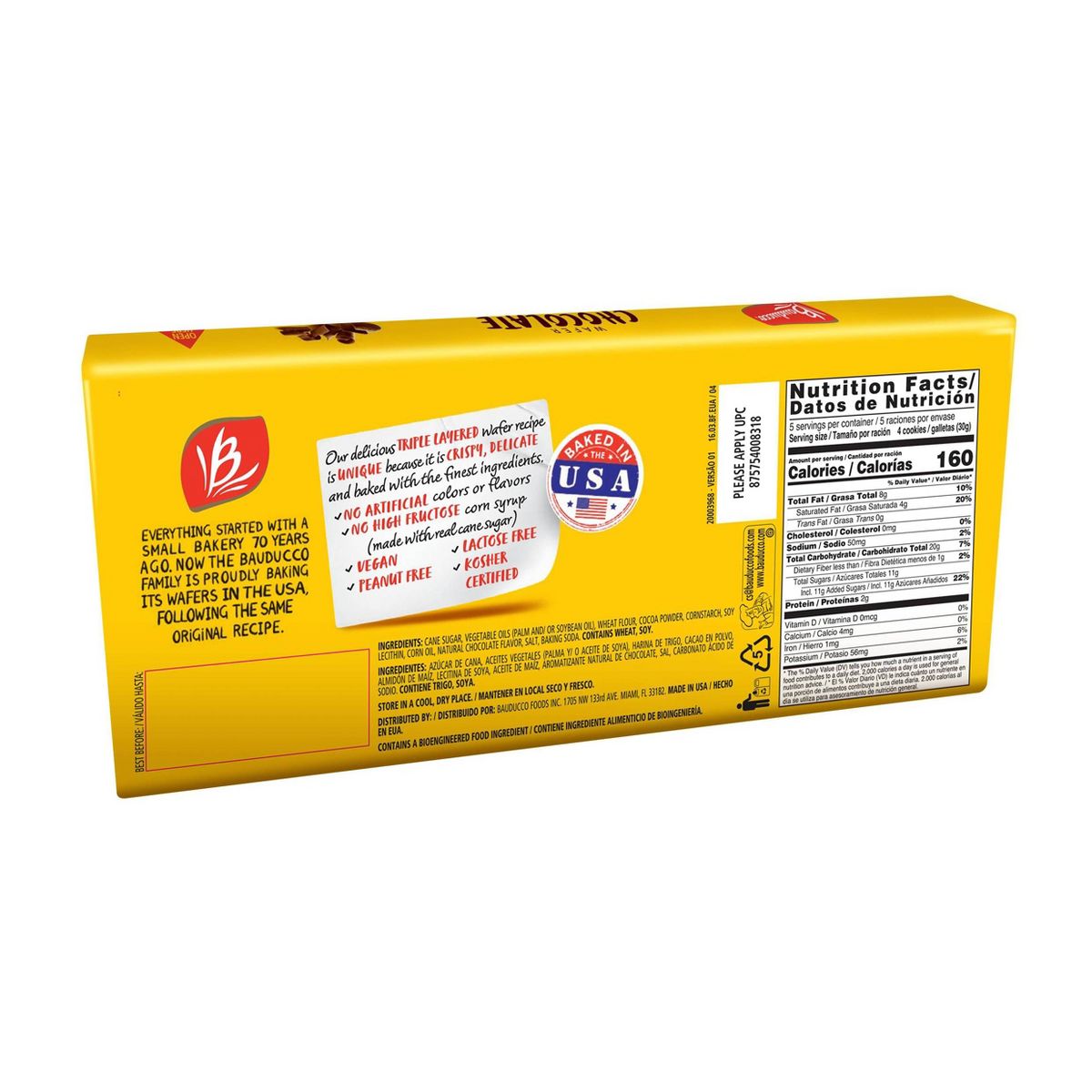 Galletas Wafers de Chocolate Bauducco - 5 oz - Imagen 3