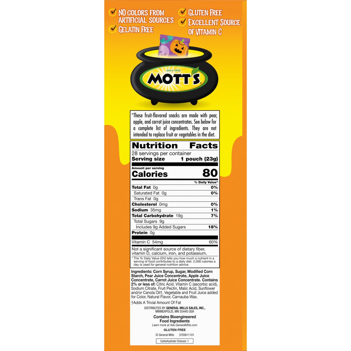 Mott's Halloween Shapes Fruit Snacks - 22.4 oz / 28 ct - Imagen 3