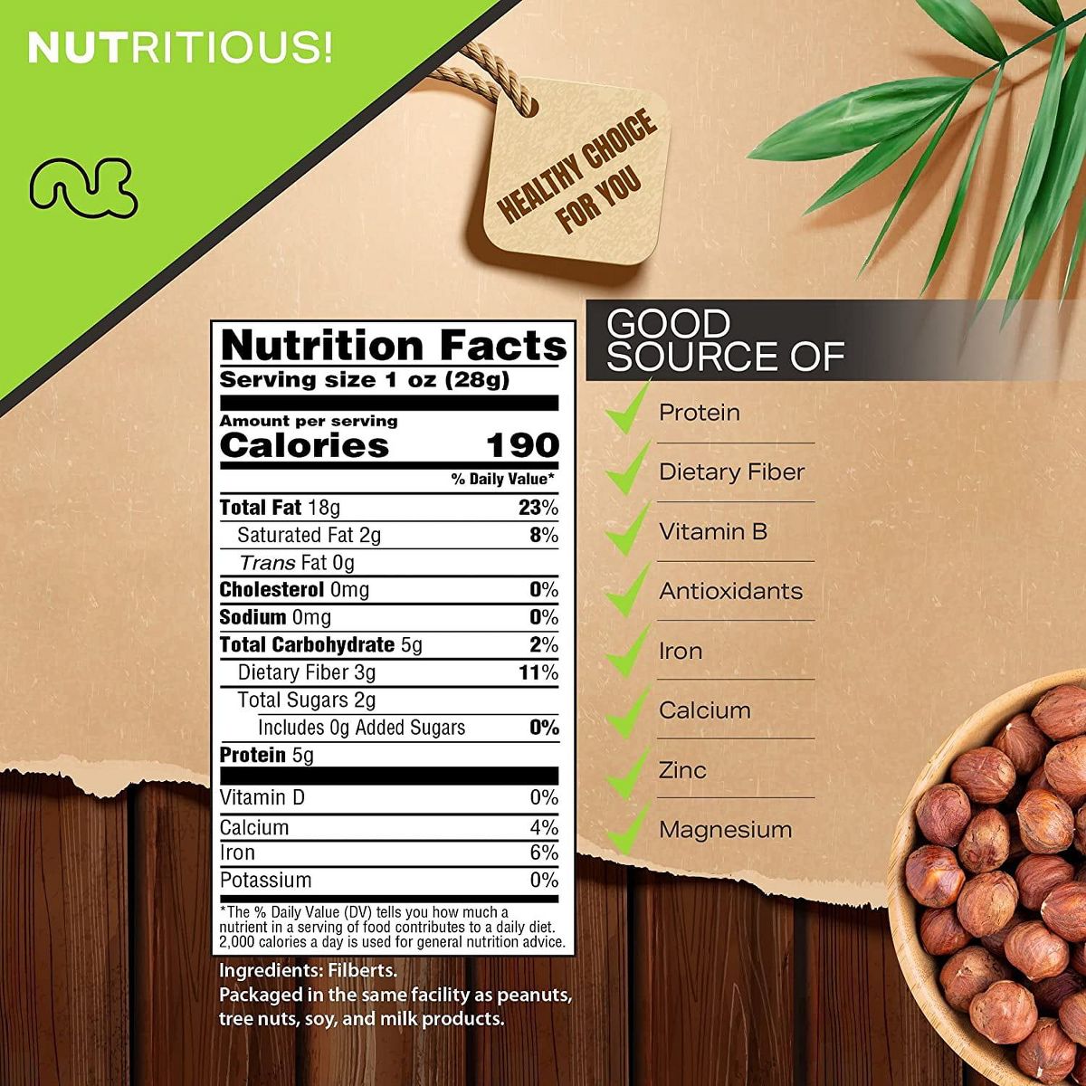 Nueces Crudas Avellanas Filberts con Cáscara, Sin Sal de Nut Cravings - Imagen 7