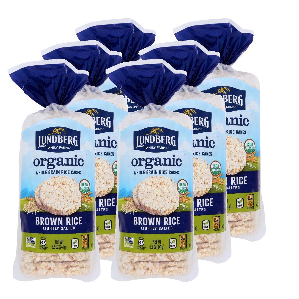 Lundberg Organic Lightly Salted Brown Rice Whole Grain Rice Cakes - Caja de 6/8.5 oz - Imagen 2