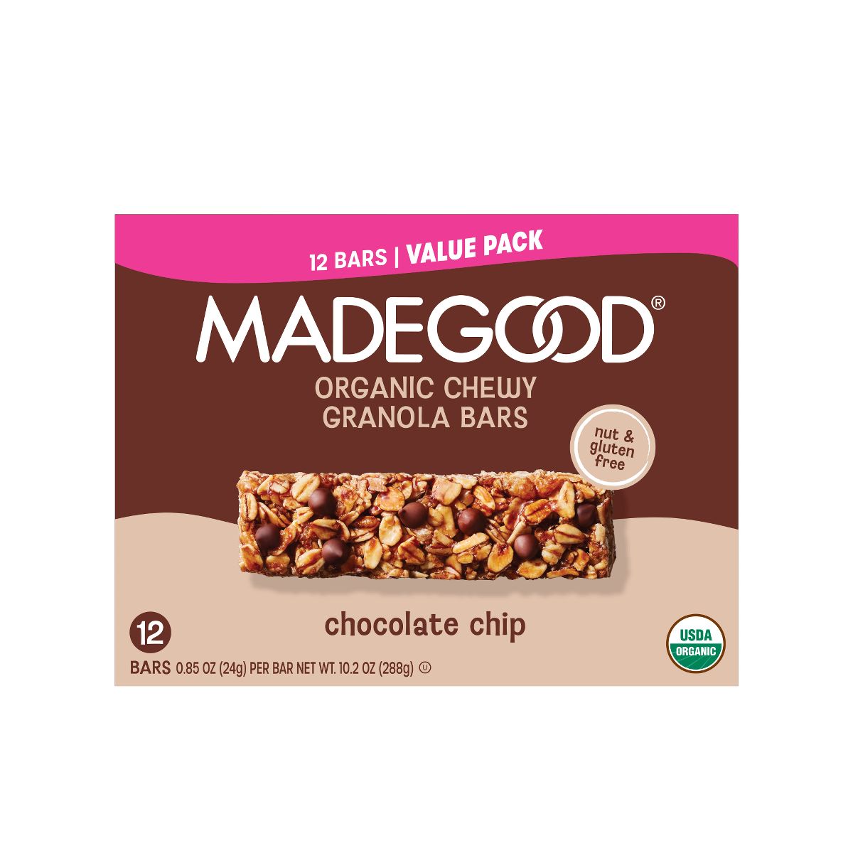 MadeGood Barra de Granola con Chispas de Chocolate - 10.2 oz/12 ct - Imagen 3