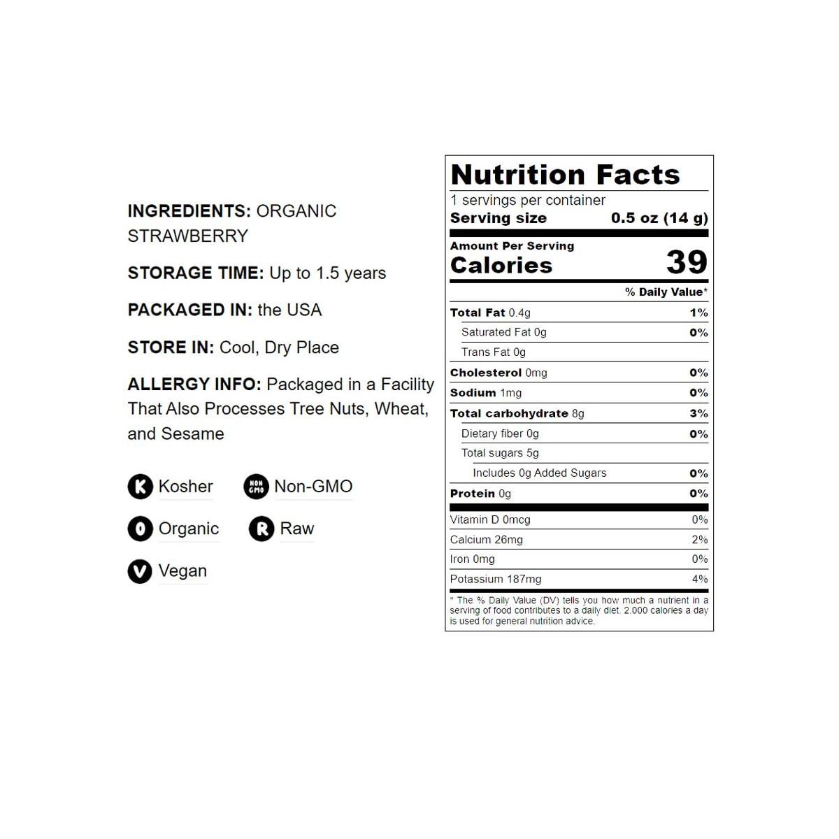 Polvo de Fresa Orgánico - por Food To Live - Imagen 5