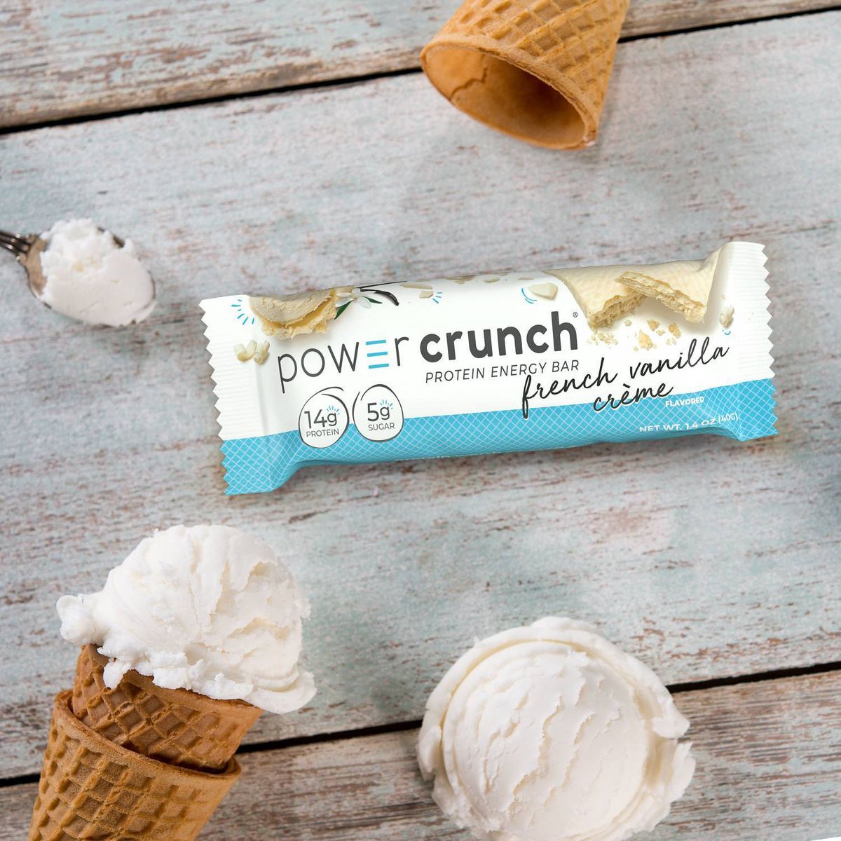 Barra energética de proteína Power Crunch Wafer French Vanilla con suero de leche - 14g de proteína - Paquete de 5 - Imagen 5