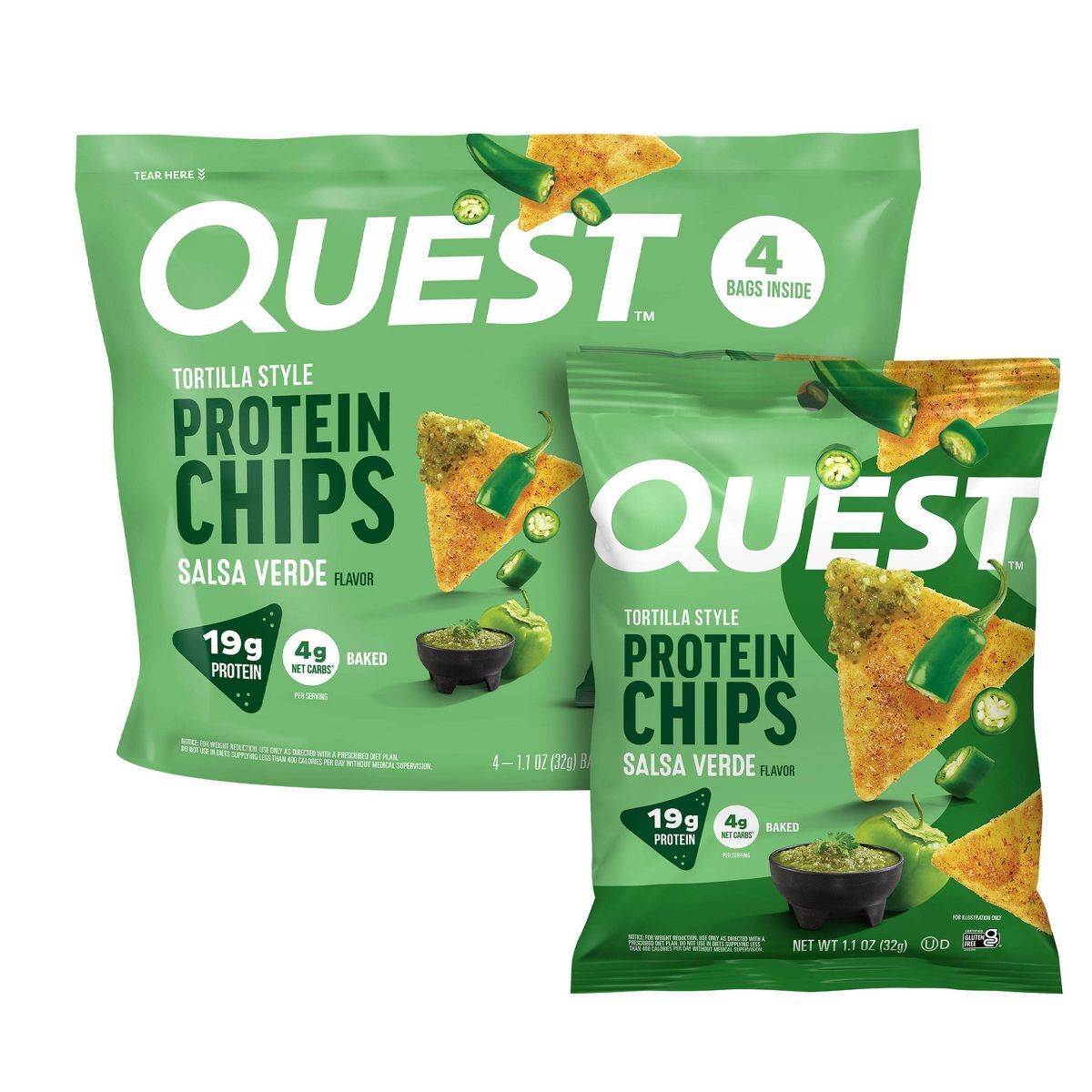Quest Nutrition Tortilla Style Protein Chips - Salsa Verde - Imagen 2