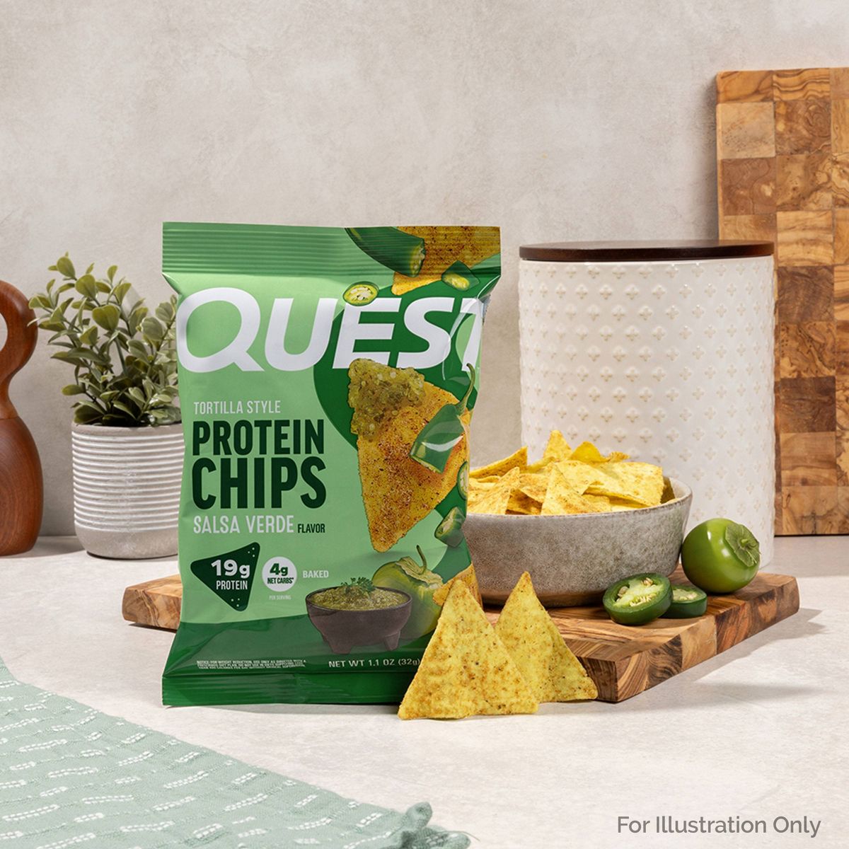 Quest Nutrition Tortilla Style Protein Chips - Salsa Verde - Imagen 3