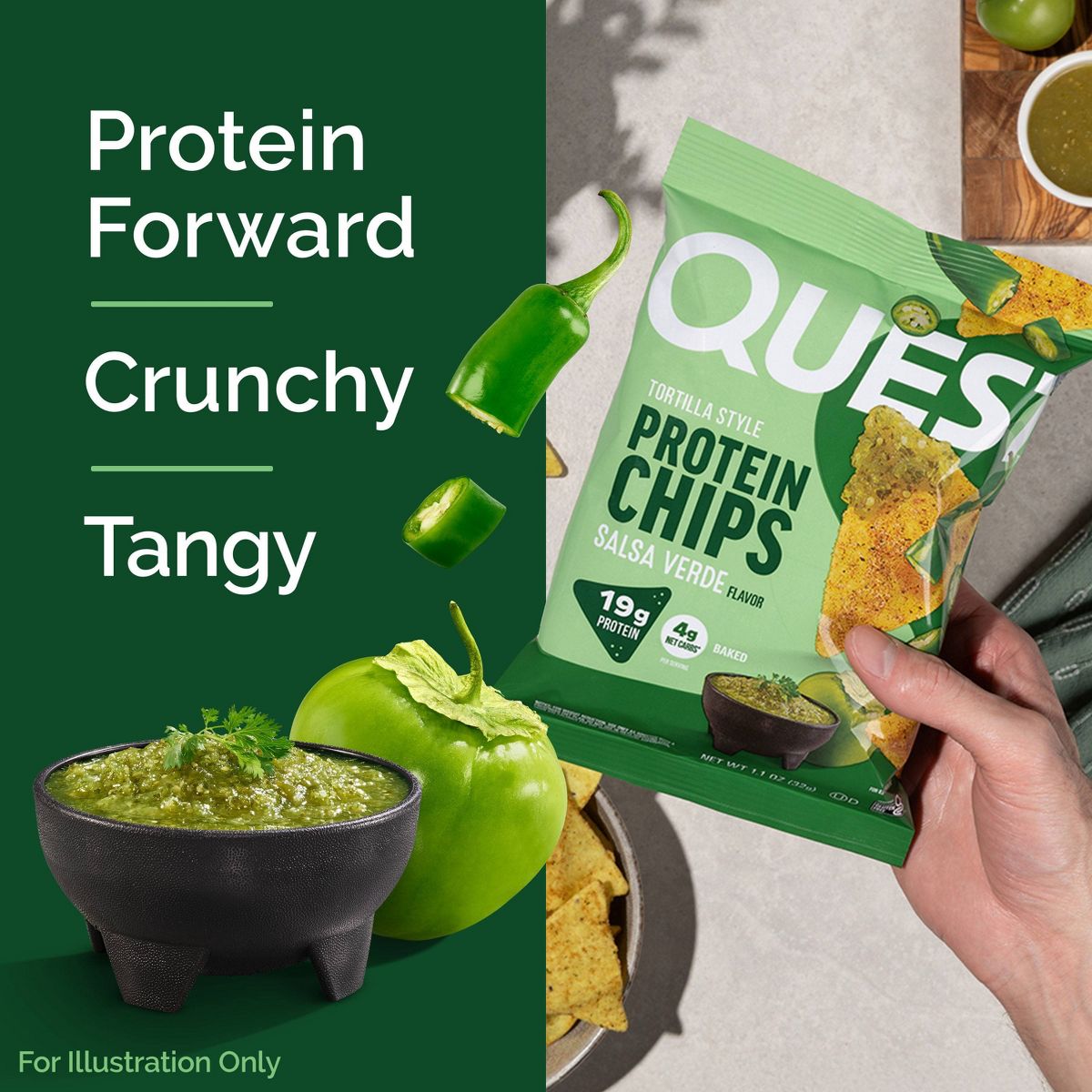 Quest Nutrition Tortilla Style Protein Chips - Salsa Verde - Imagen 5