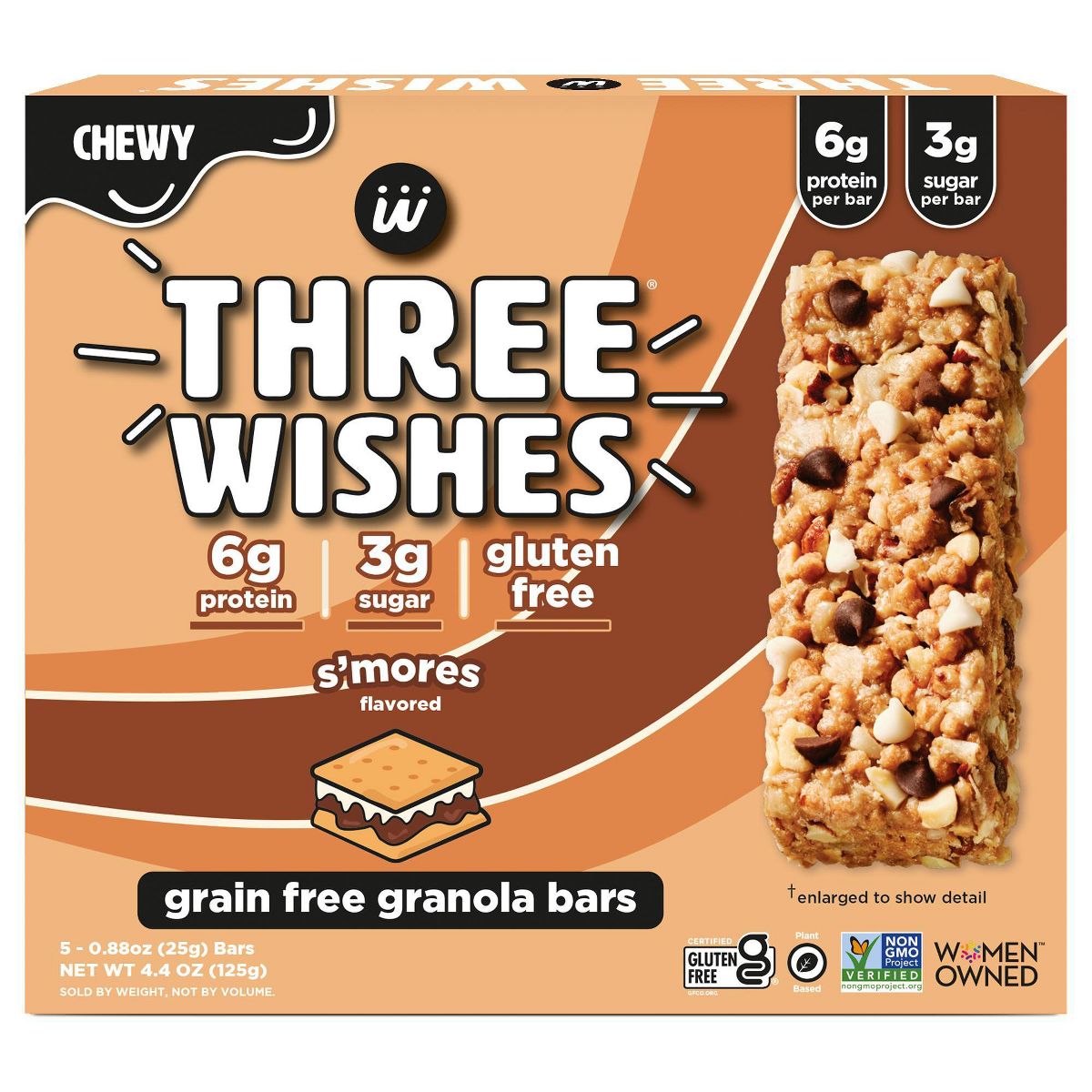 Barras de Granola Three Wishes S'Mores - 4.4 oz / 5 ct - Imagen 2