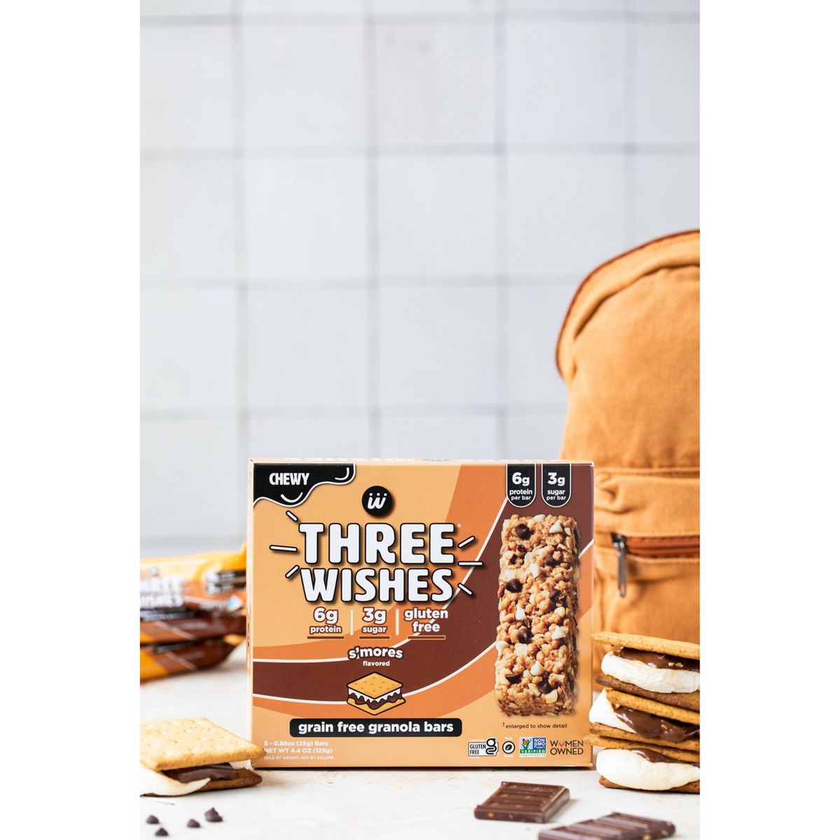 Barras de Granola Three Wishes S'Mores - 4.4 oz / 5 ct - Imagen 4