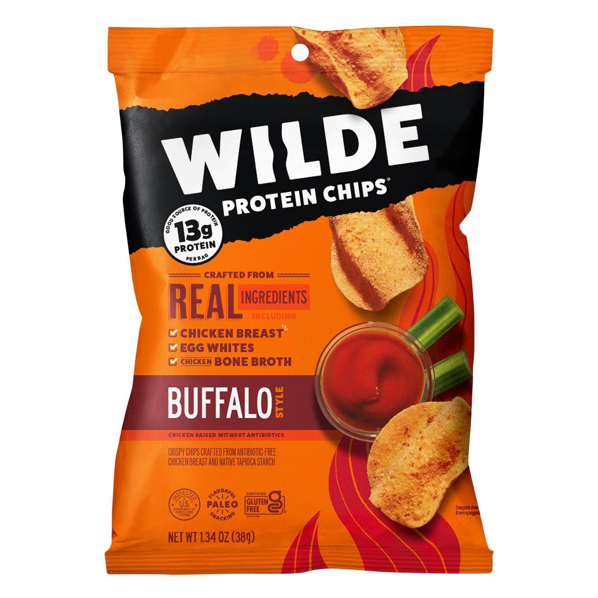 Wilde Papas Proteínicas 13g - Sabor Buffalo - Paquete con 4 - Imagen 4