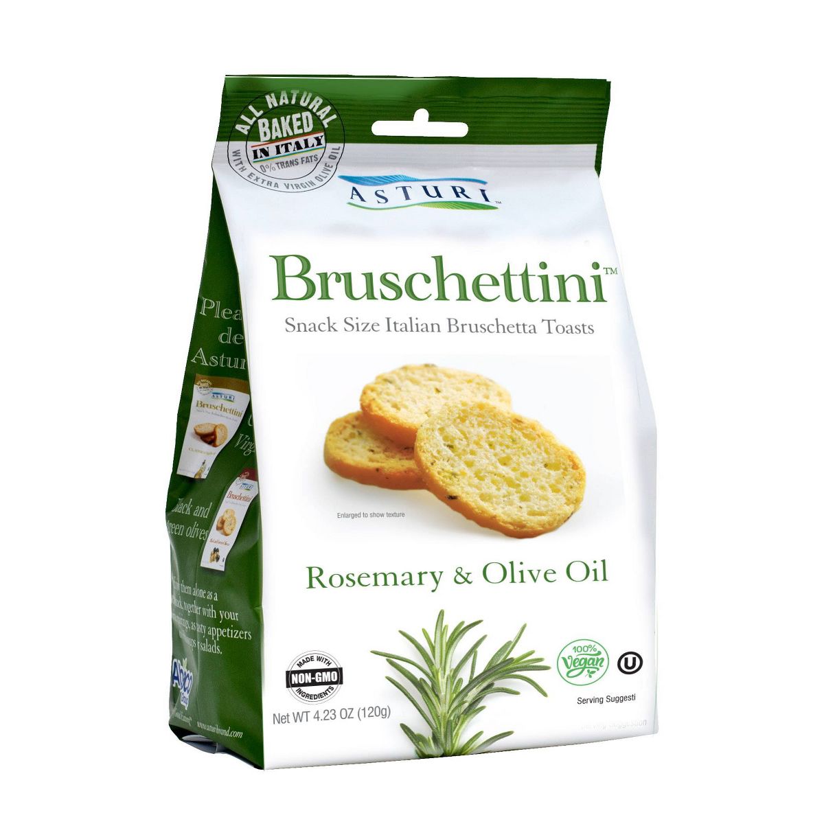 Asturi Bruschettini Galletas con Romero y Aceite de Oliva - 4.23 oz
