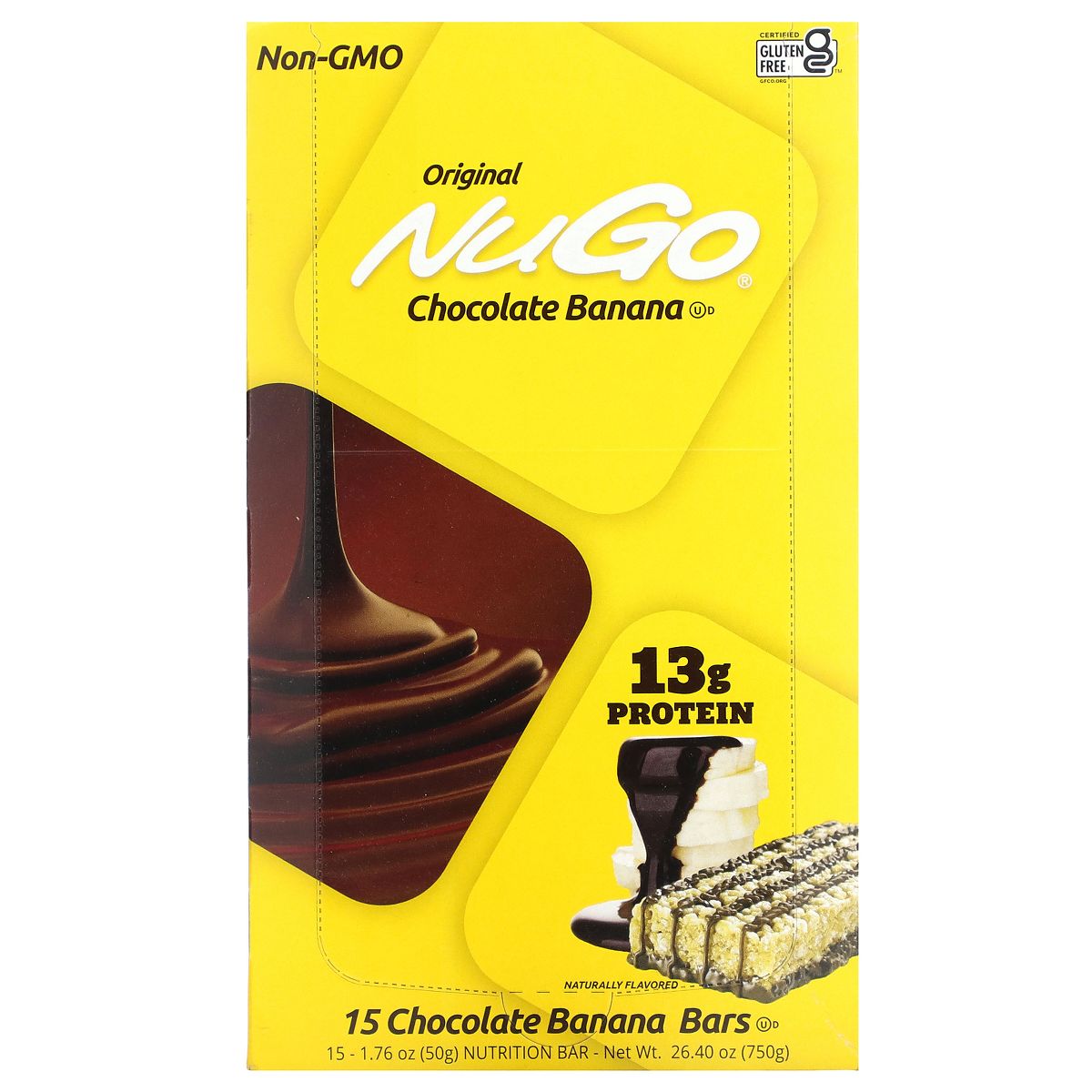 NuGo Nutrition Barras de Chocolate y Plátano, 15 Barras, 1.76 oz (50 g) Cada Una - Imagen 2