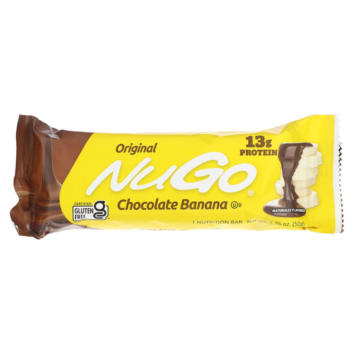 NuGo Nutrition Barras de Chocolate y Plátano, 15 Barras, 1.76 oz (50 g) Cada Una - Imagen 4