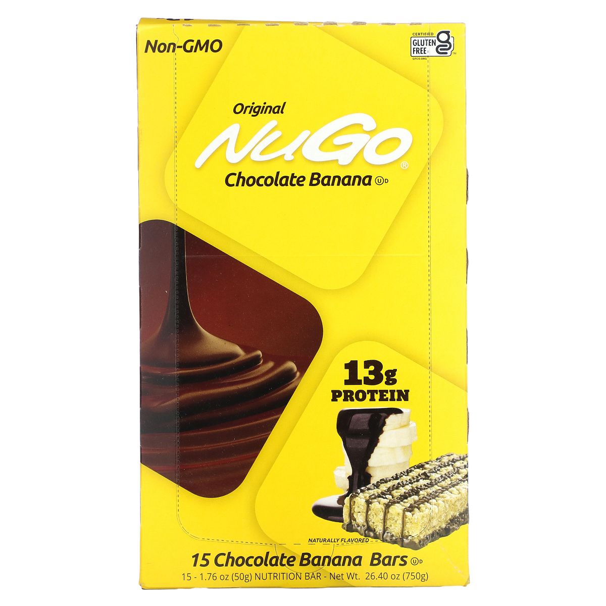 NuGo Nutrition Barras de Chocolate y Plátano, 15 Barras, 1.76 oz (50 g) Cada Una - Imagen 5