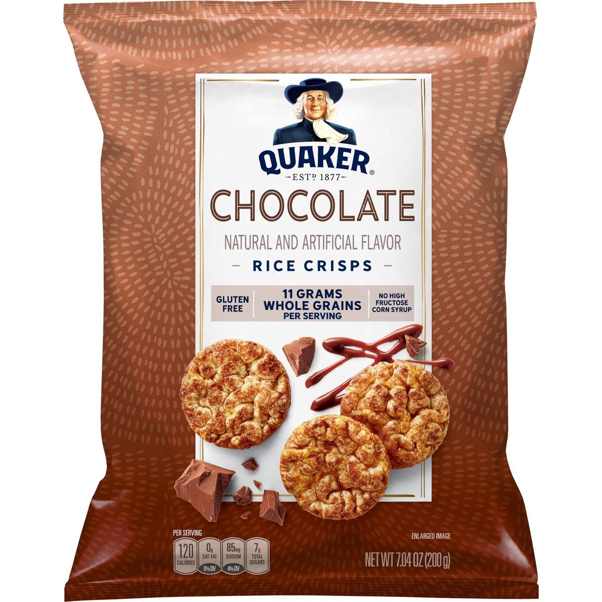 Quaker Chocolate Gluten Free Popped Rice Crisps - 7.04 oz