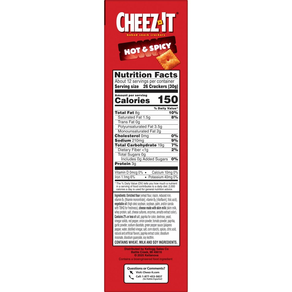 Cheez-It Hot & Spicy Galletas Saladas Horneadas - 12.4 oz - Imagen 3