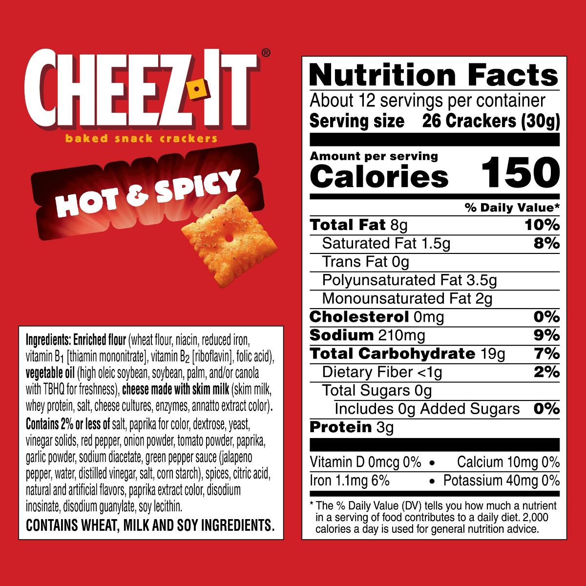 Cheez-It Hot & Spicy Galletas Saladas Horneadas - 12.4 oz - Imagen 9