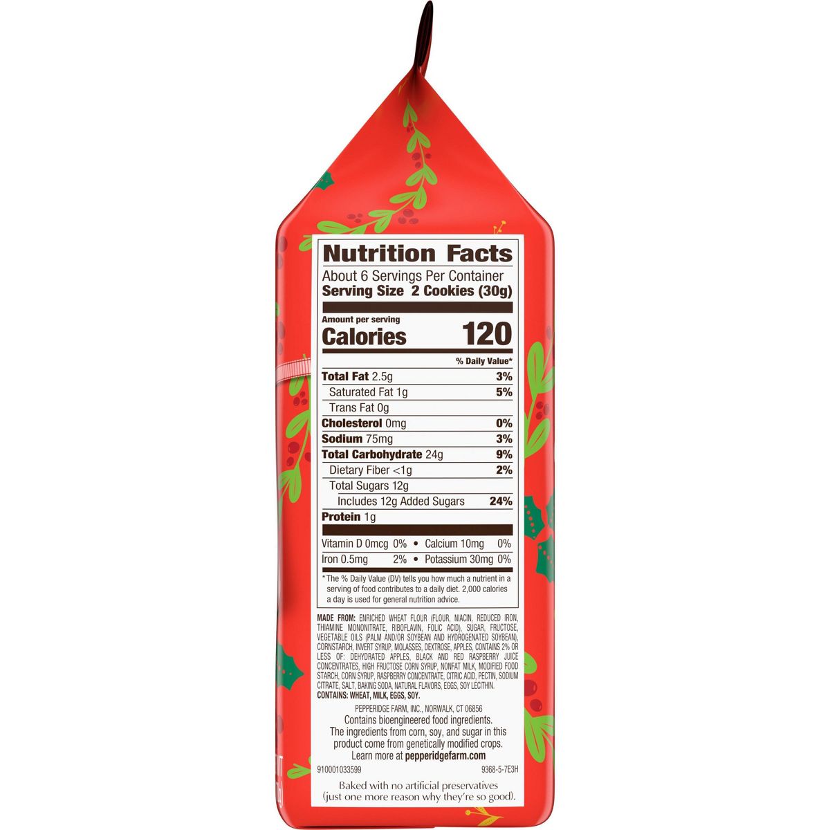 Galletas Pepperidge Farm Navideñas Sabor Frambuesa Linzer - 6 oz - Imagen 3
