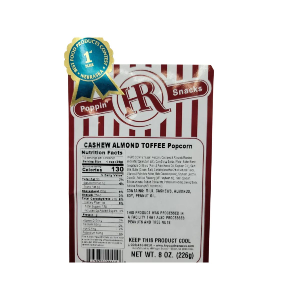 HR Poppin' Snacks 8 oz Palomitas de Maíz con Toffee, Almendras y Marañón - Imagen 8