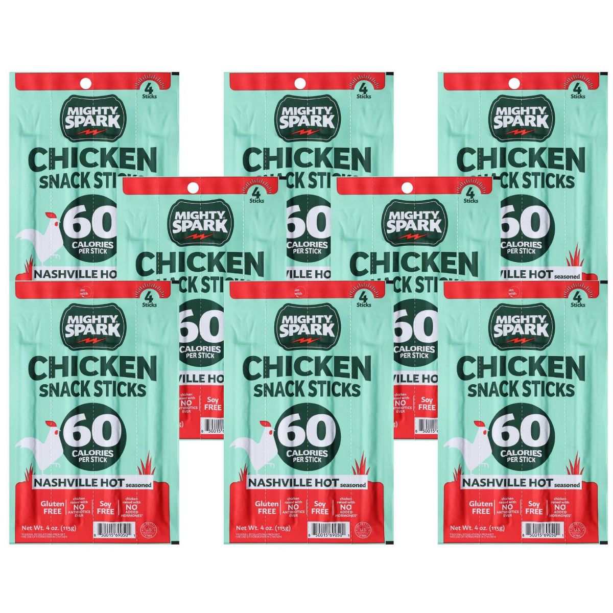 Mighty Spark Chicken Snack Sticks Nashville Hot - Caja de 8/4 oz - Imagen 2