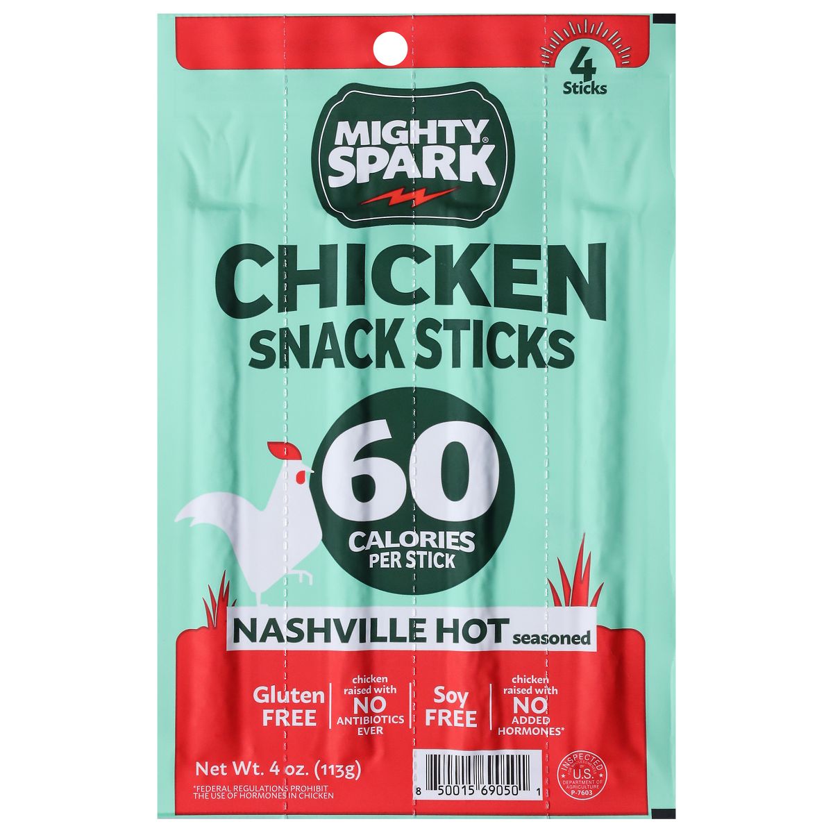 Mighty Spark Chicken Snack Sticks Nashville Hot - Caja de 8/4 oz - Imagen 3