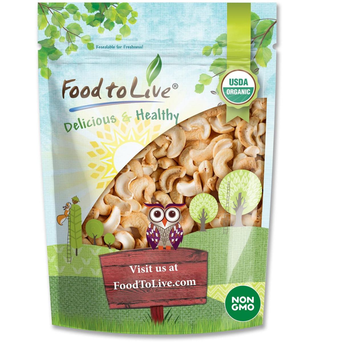 Piezas de Anacardo Tostadas en Seco Orgánicas - por Food To Live - Imagen 3